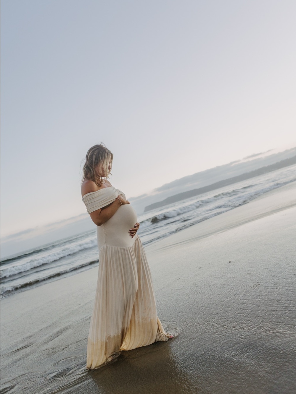 Lioness Cream Ombre Maxi Maternity Dress